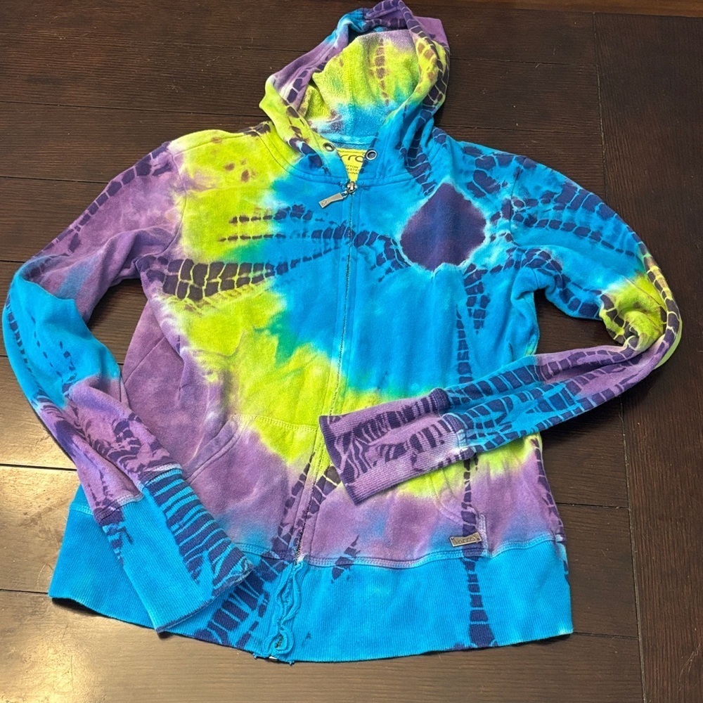 Kirra Blue, purple and green Tie-Dye Hoodie